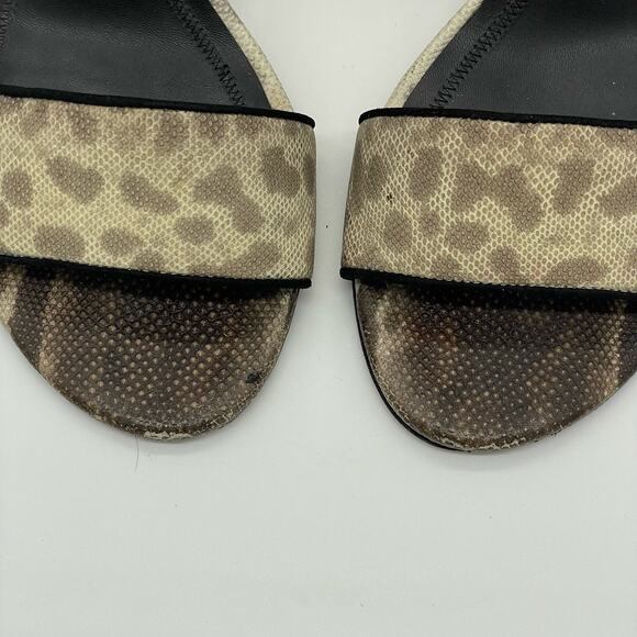 Alexander Wang Abby Animal Print Leather Block Heel Sandals - Natural - 36.5 - Picture 3 of 15
